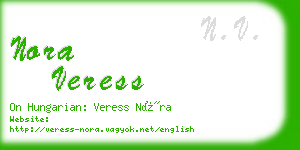 nora veress business card